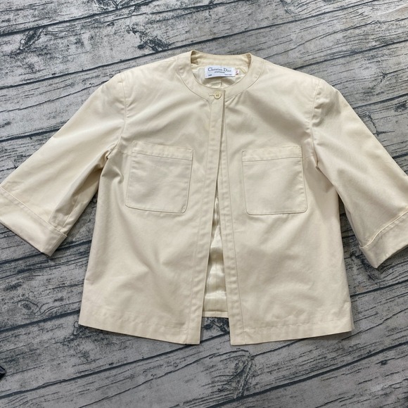 Dior Jackets & Blazers - Christian Dior Sportswear Vtg 80s 90s Shrug Short Sleeve One Button Jacket